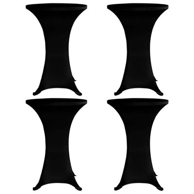 vidaXL Husă de masă cu picior, 4 buc., negru, Ø80 cm, elastic