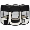 vidaXL Țarc de c&acirc;ini pliabil cu sac de transport, negru, 110x110x58 cm