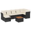 vidaXL Set mobilier de grădină cu perne, 8 piese, negru, poliratan