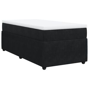 vidaXL Pat box spring cu saltea, negru, 80x200 cm, catifea