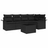 vidaXL Set de canapele pentru grădină cu pernă Manual 6 pcs poliratan