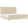 vidaXL Cadru de pat cu headboard Crem 200 x 200 cm țesătură