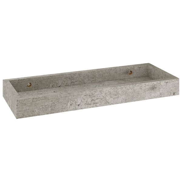 vidaXL Rafturi de perete Loggia, 2 buc., gri beton, 40x15x4 cm, MDF