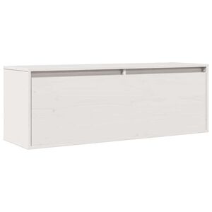 vidaXL Dulap de perete, alb, 100x30x35 cm, lemn masiv de pin