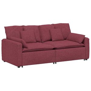 vidaXL Canapea modulară cu perne, roșu vin