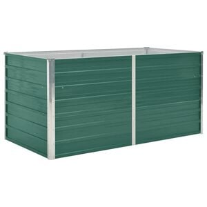 vidaXL Strat &icirc;nălțat de grădină, verde, 160x80x77 cm, oțel galvanizat