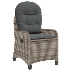 vidaXL Fotoliu recliner cu pernă Gri 56 x 66 x 95 cm poliratan