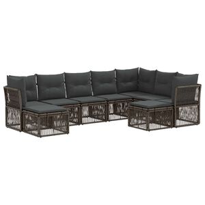 vidaXL Set de canapele pentru grădină 9 pcs Gri poliratan