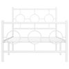 vidaXL Cadru de pat metalic cu tăblie de cap/picioare, alb, 90x190 cm