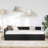 vidaXL Cadru de pat colțar cu headboard Negru 90 cm x 190 cm Catifea