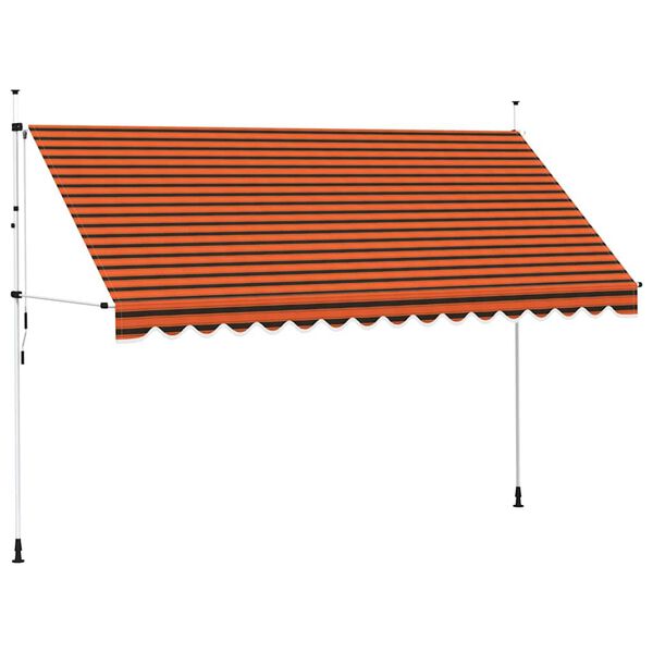 vidaXL Copertină retractabilă manual, portocaliu și maro, 400 cm