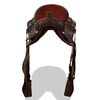vidaXL Șa Western, căpăstru & pieptar, piele naturală, 16", maro