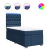 vidaXL Pat box spring cu saltea, albastru, 90x200 cm, textil