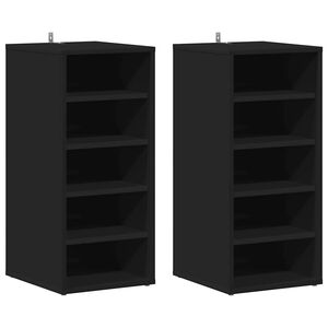 vidaXL Pantofare, 2 buc., negru, 31,5x35x70 cm, PAL