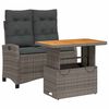 vidaXL Set mobilier de grădină cu perne, 2 piese, gri, poliratan