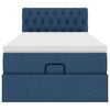vidaXL Pat otoman cu saltea albastru 100x200 cm stofa