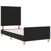 vidaXL Cadru de pat cu headboard Negru 80 x 200 cm țesătură