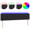 vidaXL Tăblie de pat cu LED, negru, 200x5x78/88 cm, piele ecologică