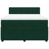 vidaXL Pat box spring cu saltea, verde &icirc;nchis, 140x200 cm, catifea
