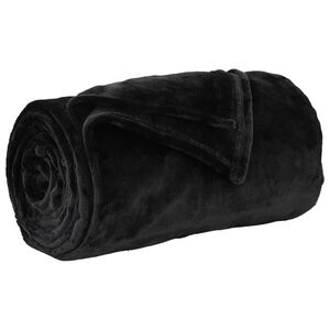 vidaXL Pătură Negru 240 x 270 cm 1.69 kg Molton