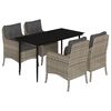 vidaXL Set mobilier de grădină cu perne, 5 piese gri deschis poliratan