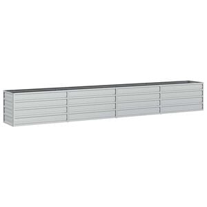 vidaXL Strat &icirc;nălțat de grădină argintiu 320x40x45 cm oțel galvanizat