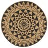 vidaXL Covor manual cu imprimeu negru, 150 cm, iută