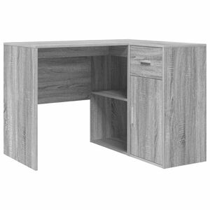 vidaXL Birou de colț cu sertar cu raft Gri Sonoma 102 x 88 x 75 cm