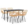 vidaXL Set mobilier de grădină, 5 piese, poliratan
