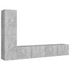 vidaXL Set de dulapuri TV, 4 piese, gri beton, lemn prelucrat