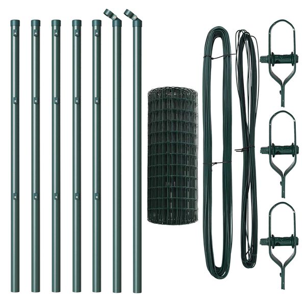 vidaXL &Icirc;ngrădire cu st&acirc;lpi Verde 0.4 x 10 m Oțel