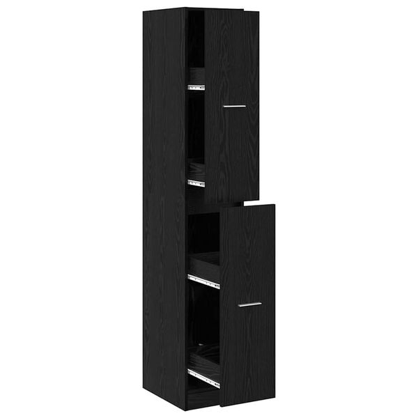 vidaXL Cabinet de Apotecă Stejar negru 30 x 41 x 174.5 cm