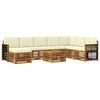 vidaXL Set de canapele de exterior 7 buc. Natural și Crem