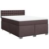 vidaXL Pat continental cu saltea, maro &icirc;nchis, 140x200 cm, textil