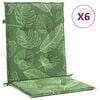 vidaXL Perne de scaun spătar &icirc;nalt, 6 buc., model frunze, textil