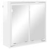 vidaXL Dulap cu oglindă pentru baie Alb lucios 60 x 20 x 60 cm