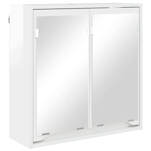 vidaXL Dulap cu oglindă pentru baie Alb lucios 60 x 20 x 60 cm