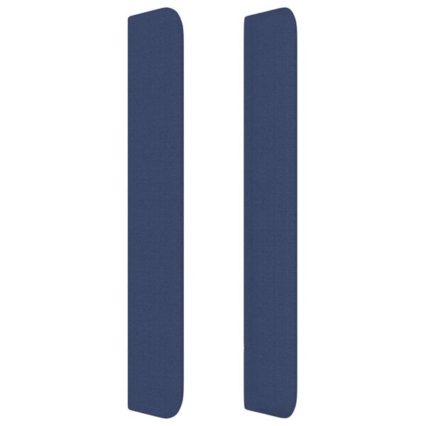 vidaXL Tăblie de pat cu aripioare, albastru, 93x16x118/128 cm, textil