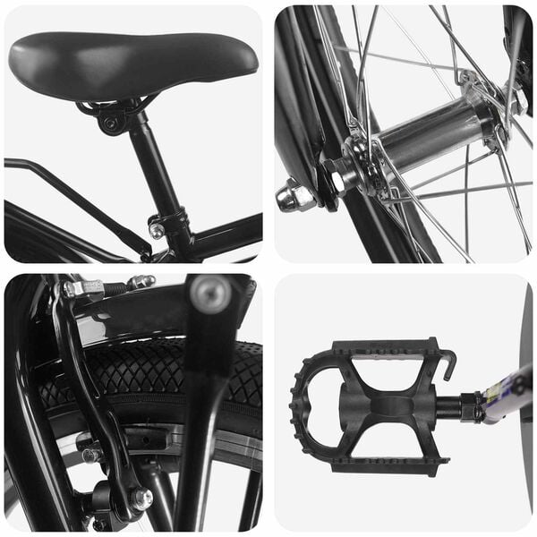 vidaXL Bicicletă pentru Copii 18 Inci pentru 5-7 ani Negru