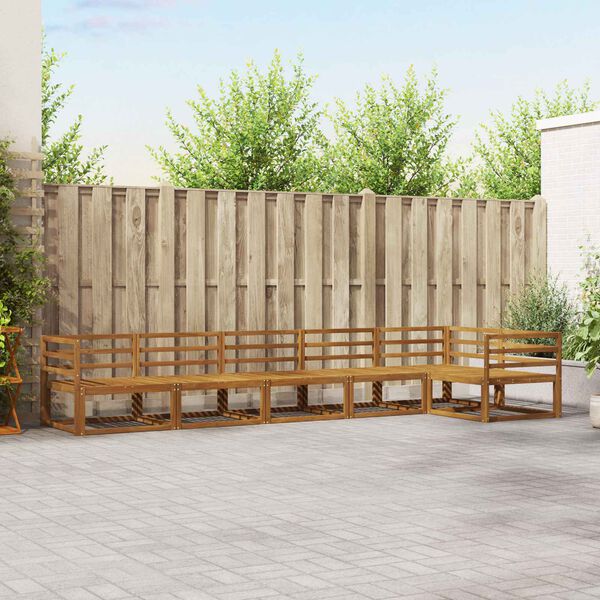 vidaXL Set de canapele de exterior 6 pcs natural Lemn Solid de Acacia