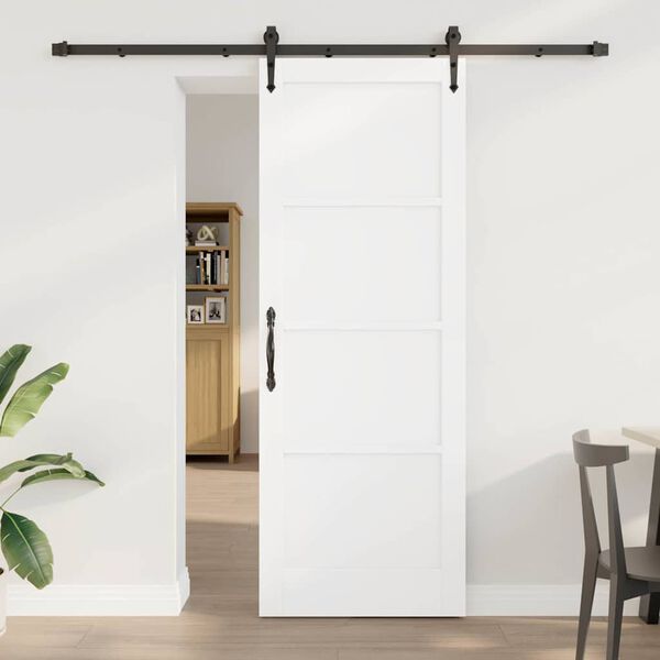 vidaXL Ușă glisantă ORKDAL Alb 78 x 211 cm Lemn de pin masiv