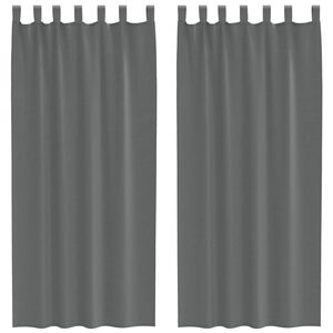 vidaXL Perdele voal cu bucle 2 buc Gri &icirc;nchis 140x225 cm