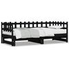 vidaXL Pat de zi extensibil, negru, 2x(90x200) cm, lemn masiv de pin