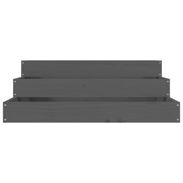 vidaXL Jardinieră, gri, 78x78x27 cm, lemn masiv de pin