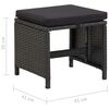 vidaXL Set mobilier de exterior cu perne, 11 piese, negru, poliratan