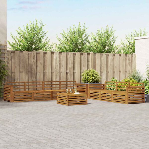 vidaXL Set de canapele de exterior 8 pcs natural Lemn Solid de Acacia