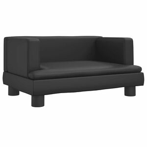 vidaXL Pat de c&acirc;ini, negru, 60x40x30 cm, piele ecologică
