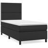 vidaXL Pat box spring cu saltea, negru, 90x190 cm, piele ecologică