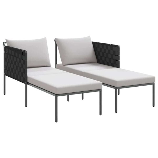 vidaXL Șezlong Antracit 153 x 115 x 69.5 cm Oțel vopsit electrostatic
