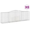 vidaXL Coșuri gabion arcuite 8 buc, 400x50x120/140 cm, fier galvanizat